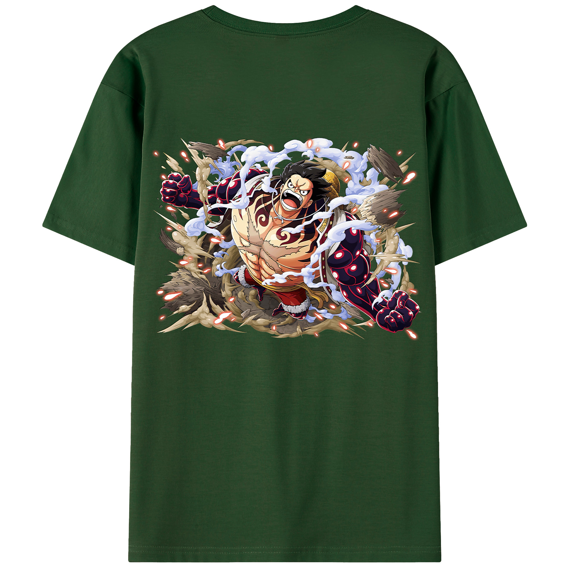 ワンピース モンキー・D・ルフィ ONE PIECE Monkey D. Luffy 綿100％半袖Tシャツ（背面プリント）